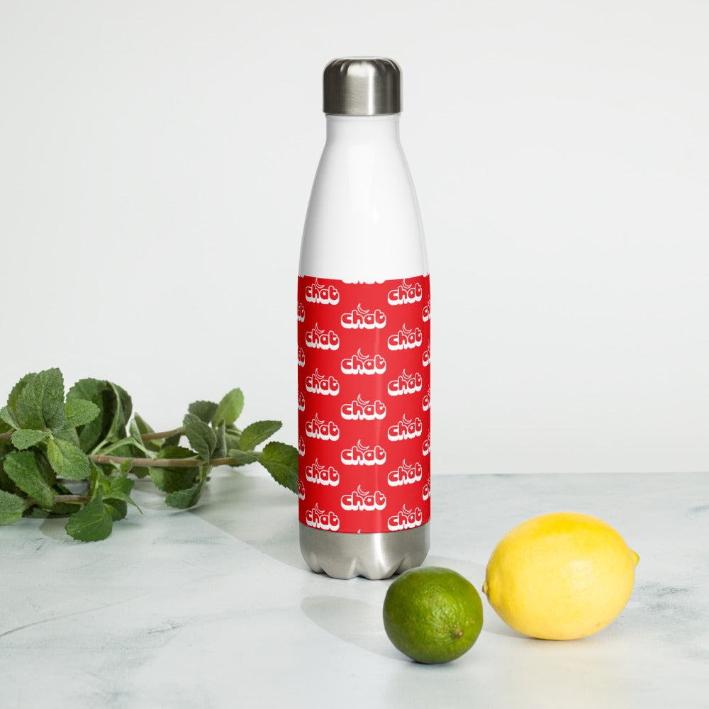 Stainless Steel Water Bottle - Red Chat